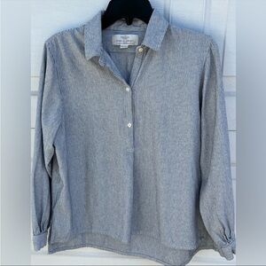 Trovata Gray Pinstripe Blouse